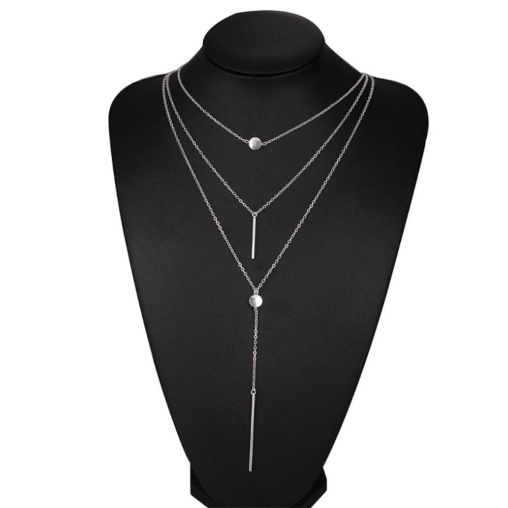3 for $25⚡️Multi layer choker circle bar necklace - Picture 4 of 8